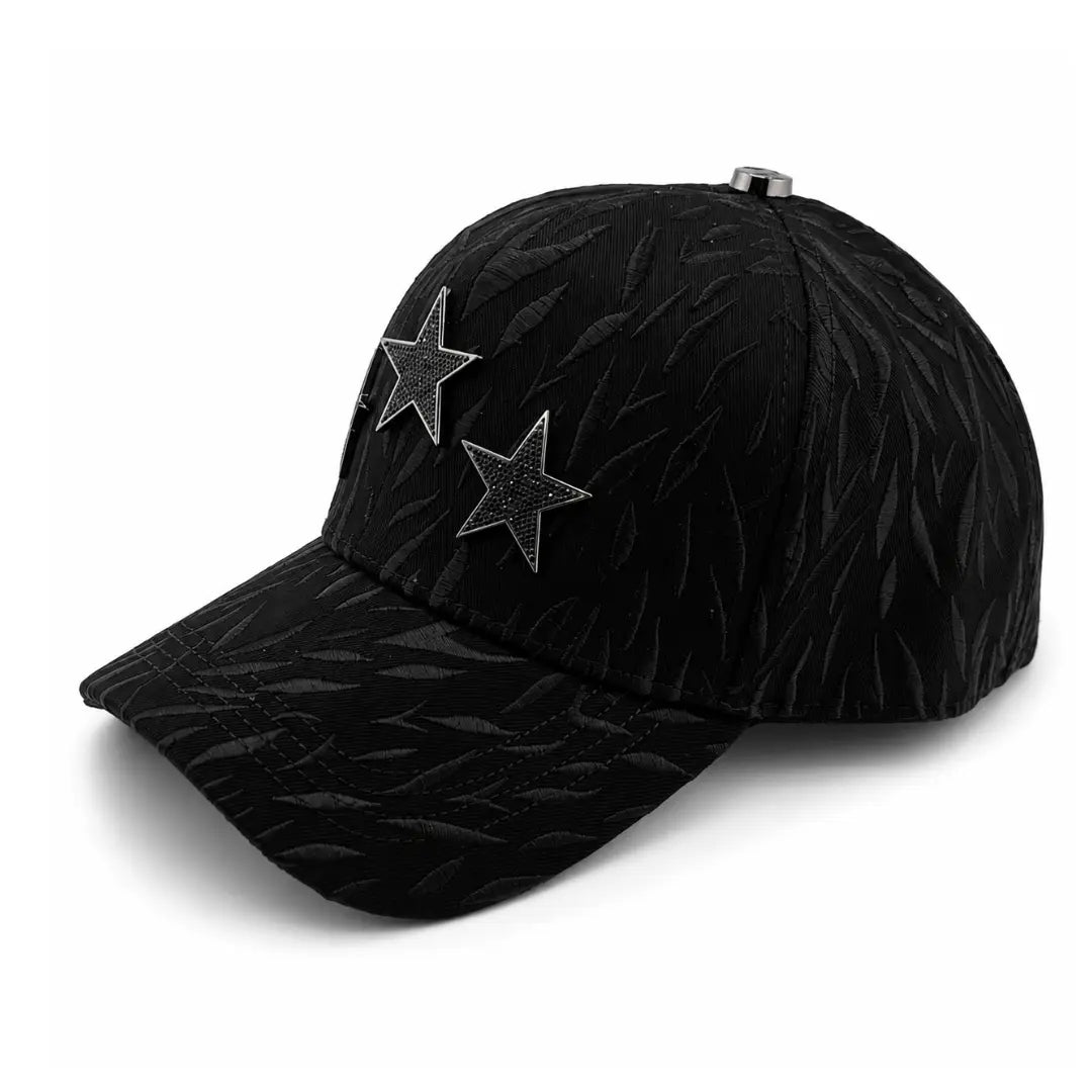BARBAS HATS BLACK THREE STAR